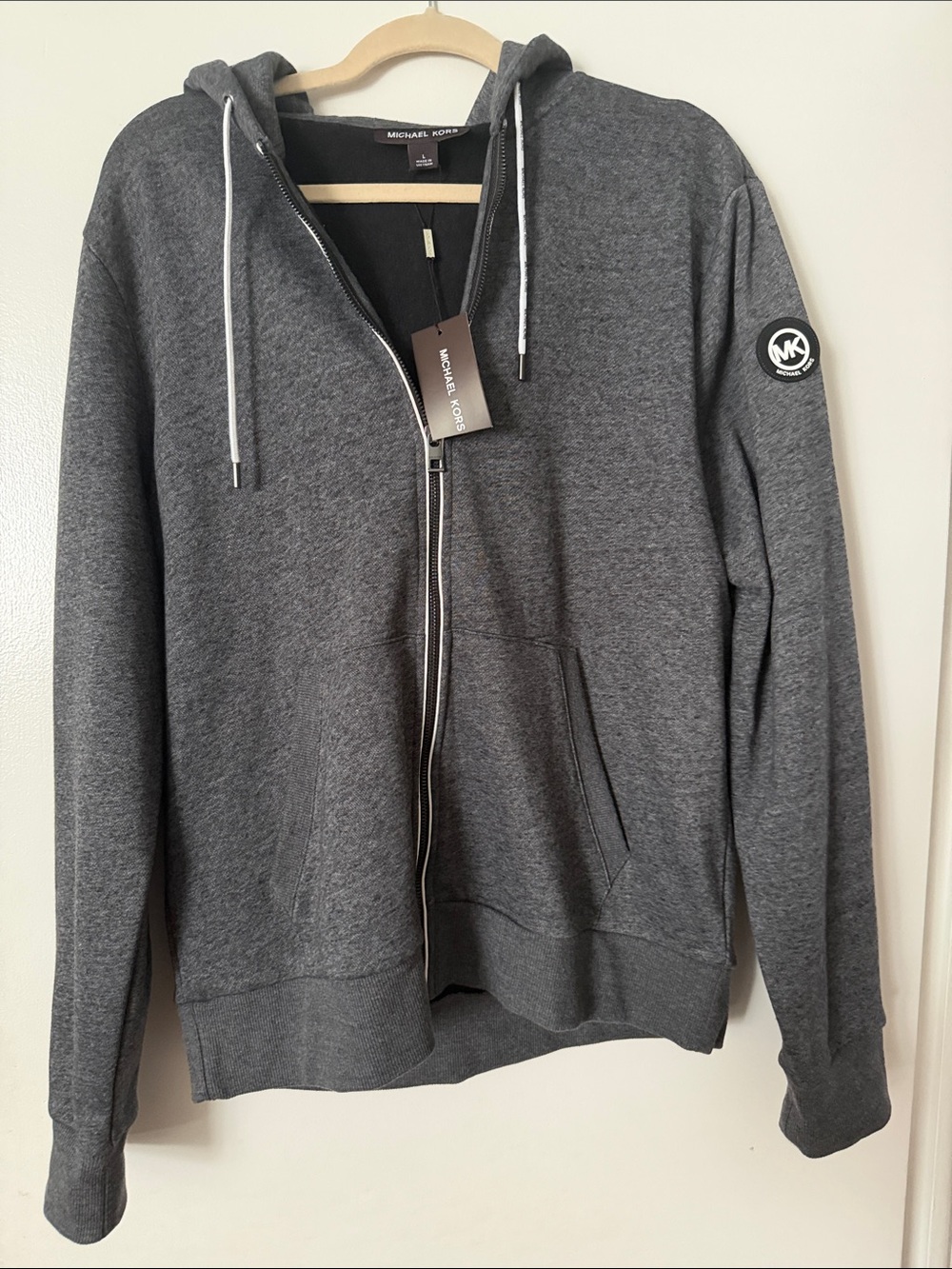 Michael Kors Men's Charcoal Gray Full-Zip Hoodie
